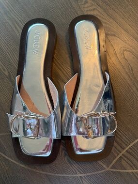 JCrew Callie silver sandal 10.5